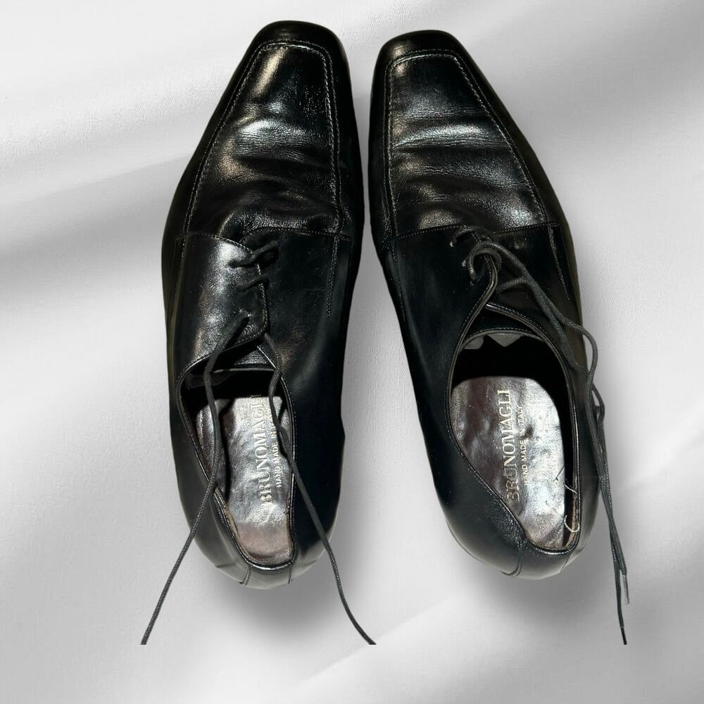 Bruno Magli Men's Black Leather Dress Shoes, Size 10, Style 1101 342